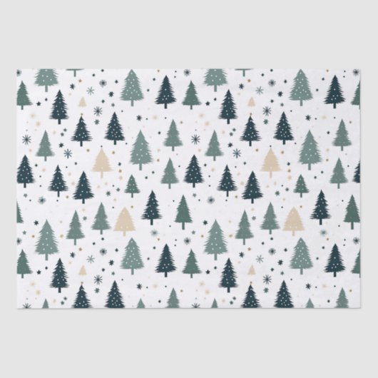 Eenvoudige groene kerstboom tissuepapier (Voorkant)