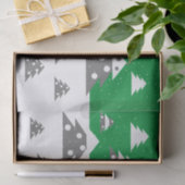 Eenvoudige groene kerstboompatroonsneeuwfeestdag tissuepapier (Geschenk)