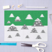 Eenvoudige groene kerstboompatroonsneeuwfeestdag tissuepapier (Craft)