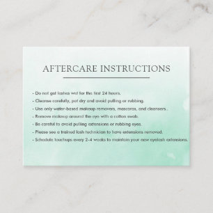 Eenvoudige Groene Lash Uitbreiding Microblading Na Visitekaartje