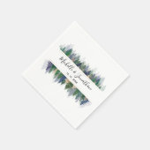 Eenvoudige groene lavender Gold Pine Trees Wedding Servet (Hoek)