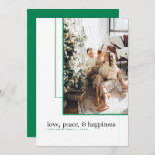 Eenvoudige groene lijn foto vakantie Kaart (Voorkant / Achterkant)