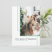 Eenvoudige groene lijn foto vakantie Kaart (Staand voorkant)