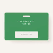 Eenvoudige groene Logo-streepjescode voor foto-ID Badge (Achterkant)