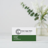 Eenvoudige groene Logo Visitekaartjes (Staand voorkant)