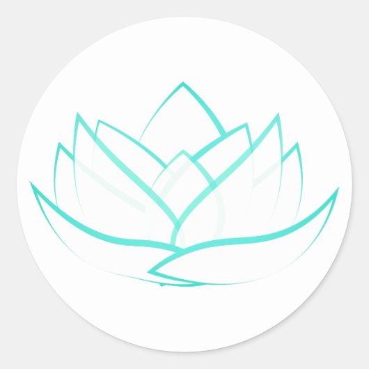 Eenvoudige groene Lotus Flower-Sticker Ronde Sticker (Voorkant)