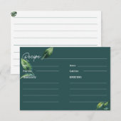 Eenvoudige groene minimalistische bruidsdouche rec informatiekaartje (Voorkant / Achterkant)