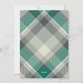 Eenvoudige groene moderne kerst geruite foto geluk feestdagenkaart (Achterkant)