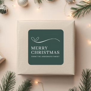 Eenvoudige groene moderne Prettig kerstfeest  Vierkante Sticker
