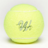 Eenvoudige groene monogram aangepaste naam en init tennisballen (Voorkant)