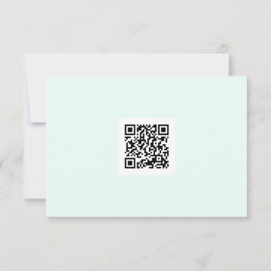 Eenvoudige groene munt dank u script logo qr code bedankkaart (Achterkant)