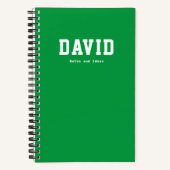 Eenvoudige Groene Nota's en Ideeën Brede Ruled Notitieboek (Voorkant)