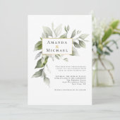 Eenvoudige groene opslag met Gold Accent Wedding Kaart (Staand voorkant)