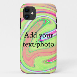 Eenvoudige groene oranje waterverf voeg uw tekst n Case-Mate iPhone case