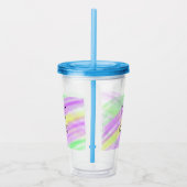 Eenvoudige groene paarse waterverf voeg uw monogra acryl drinkbeker (Rechts)