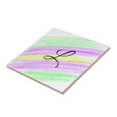 Eenvoudige groene paarse waterverf voeg uw monogra tegeltje (Zijkant)