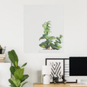 Eenvoudige groene Plant minimalistische foto Poster (Thuiskantoor)