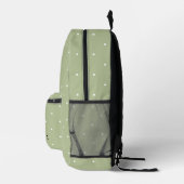 Eenvoudige Groene Polka Dot Monogram Initialen Bedrukte Rugzak (Rechts)