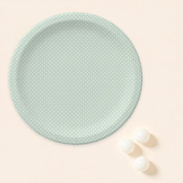 Eenvoudige groene polka dot papieren bordje