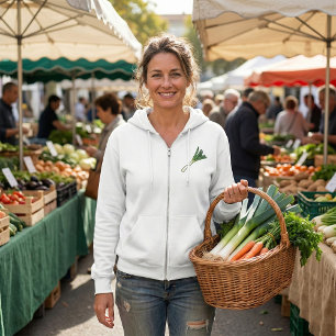 Eenvoudige Groene Prei Groente Hoodie