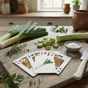 Eenvoudige Groene Prei Groente Pokerkaarten