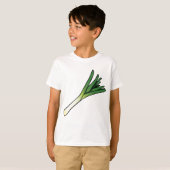Eenvoudige Groene Prei Groente T-shirt (Voorkant volledig)