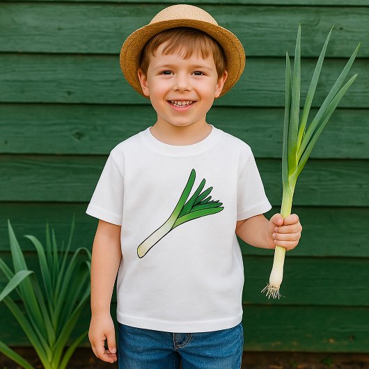 Eenvoudige Groene Prei Groente T-shirt