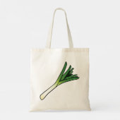Eenvoudige Groene Prei Groente Tote Bag (Achterkant)