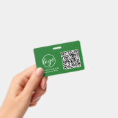 Eenvoudige, groene QR-code, werknemer-ID Badge (Handheld)