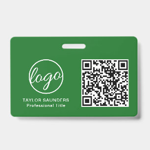 Eenvoudige, groene QR-code, werknemer-ID Badge