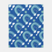Eenvoudige groene regenboog Boho op blauw | Fleece Deken (Voorkant)