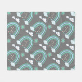 Eenvoudige groene regenboog Boho op houtskool | Fleece Deken (Voorkant (Horizontaal))