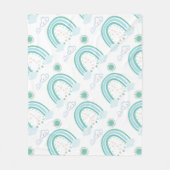 Eenvoudige Groene Regenboog Boho op Wit | Fleece Deken (Voorkant)