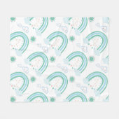 Eenvoudige Groene Regenboog Boho op Wit | Fleece Deken (Voorkant (Horizontaal))