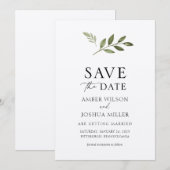 Eenvoudige Groene Save the Date Kaart (Voorkant / Achterkant)