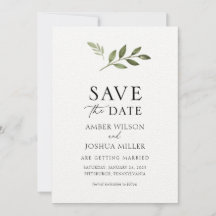 Eenvoudige Groene Save the Date 