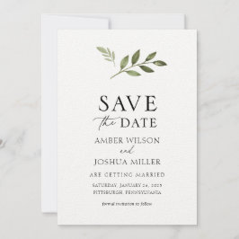 Eenvoudige Groene Save the Date  Kaart