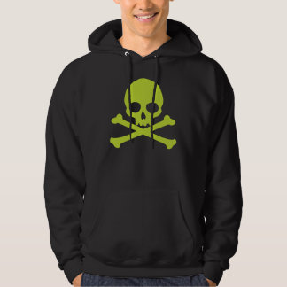 Eenvoudige groene schedel en kruisgraten hoodie