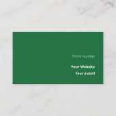 Eenvoudige groene, schone kast visitekaartje (Achterkant)