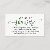 Eenvoudige groene Script Display Douche Informatiekaartje (Voorkant)