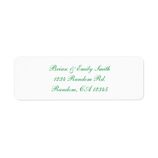 Eenvoudige groene script witte aangepaste labels (Voorkant)