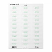 Eenvoudige groene script witte aangepaste labels (Full Sheet)