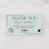 Eenvoudige groene scriptvolgorde dank u visitekaartje (Voorkant)