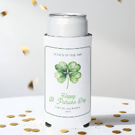 Eenvoudige groene Shamrock Luck Happy St. Patrick' Seltzer Blikjeskoeler