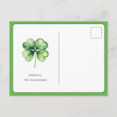 Eenvoudige groene Shamrock Luck Happy St Patricks Feestdagenkaart (Achterkant)