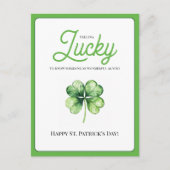 Eenvoudige groene Shamrock Luck Happy St Patricks Feestdagenkaart (Voorkant)