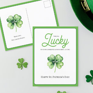 Eenvoudige groene Shamrock Luck Happy St Patricks Feestdagenkaart