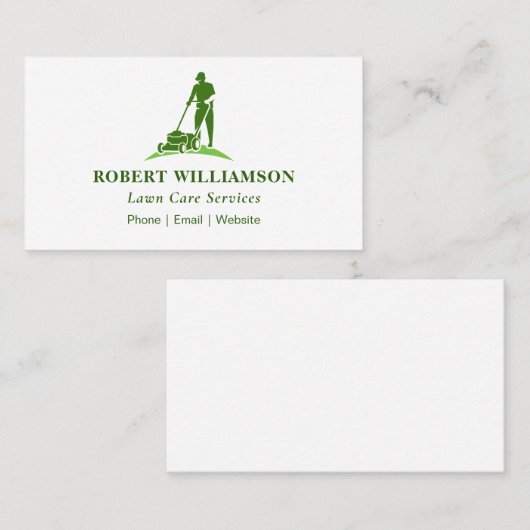 Eenvoudige groene startzorgservice visitekaartje (Voorkant / Achterkant)