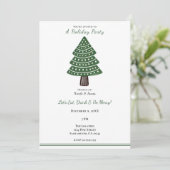 Eenvoudige groene stempel kerstboom Minimale vakan Kaart (Staand voorkant)