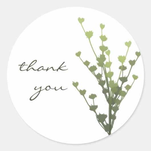 Eenvoudige groene Sticker - Dank u (Voorkant)